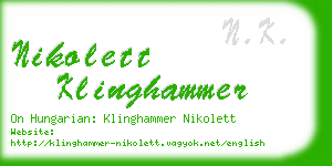 nikolett klinghammer business card